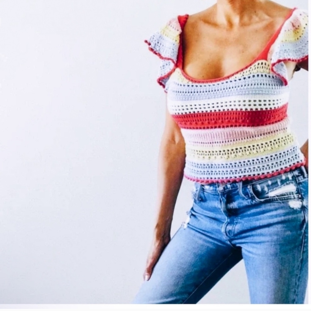 Sincerely Jules Crochet Top Size M